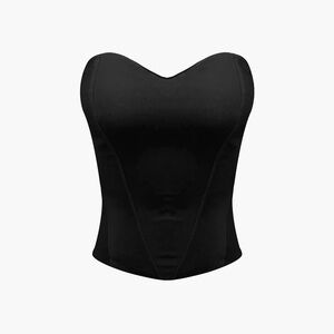 Cup Detail Zippered Tube Corset Top